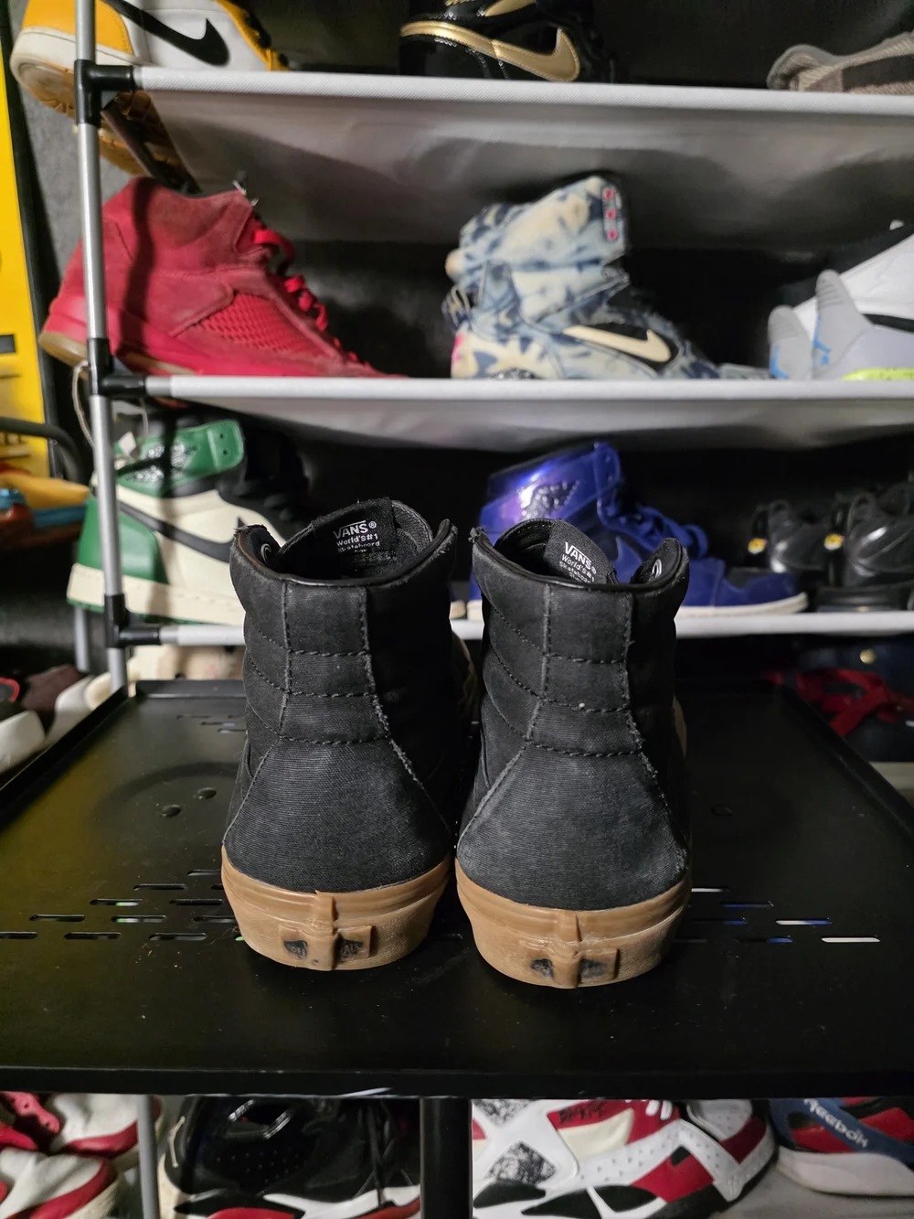 🔥 Vans Men Size 9.5 Black High-Top Slip-On Sneakers with Gum Sole